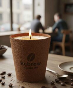 เทียนหอมในถ้วยกาแฟจากกากกาแฟ